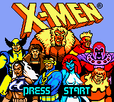X-men Mutant Academy title screen for GameBoy Color